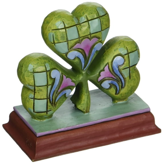 Jim Shore Heartwood Creek Mini Shamrock Stone Resin Figurine, 2.875"