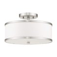 thumbnail image 4 of Livex Lighting 62627-91 Transitional Two Light Ceiling Mount from Park Ridge Collection in Pwt, Nckl, B/S, Slvr. Finish, Brushed Nickel, 4 of 4
