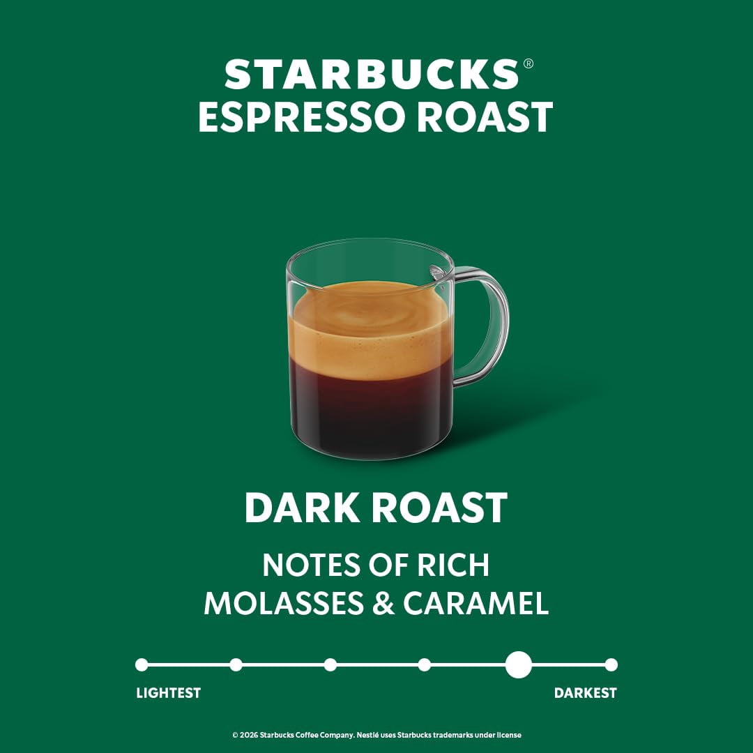 Starbucks by Nespresso Vertuo, Dark Roast Espresso, 50-count Espresso Pods, Brews 1.35 oz.