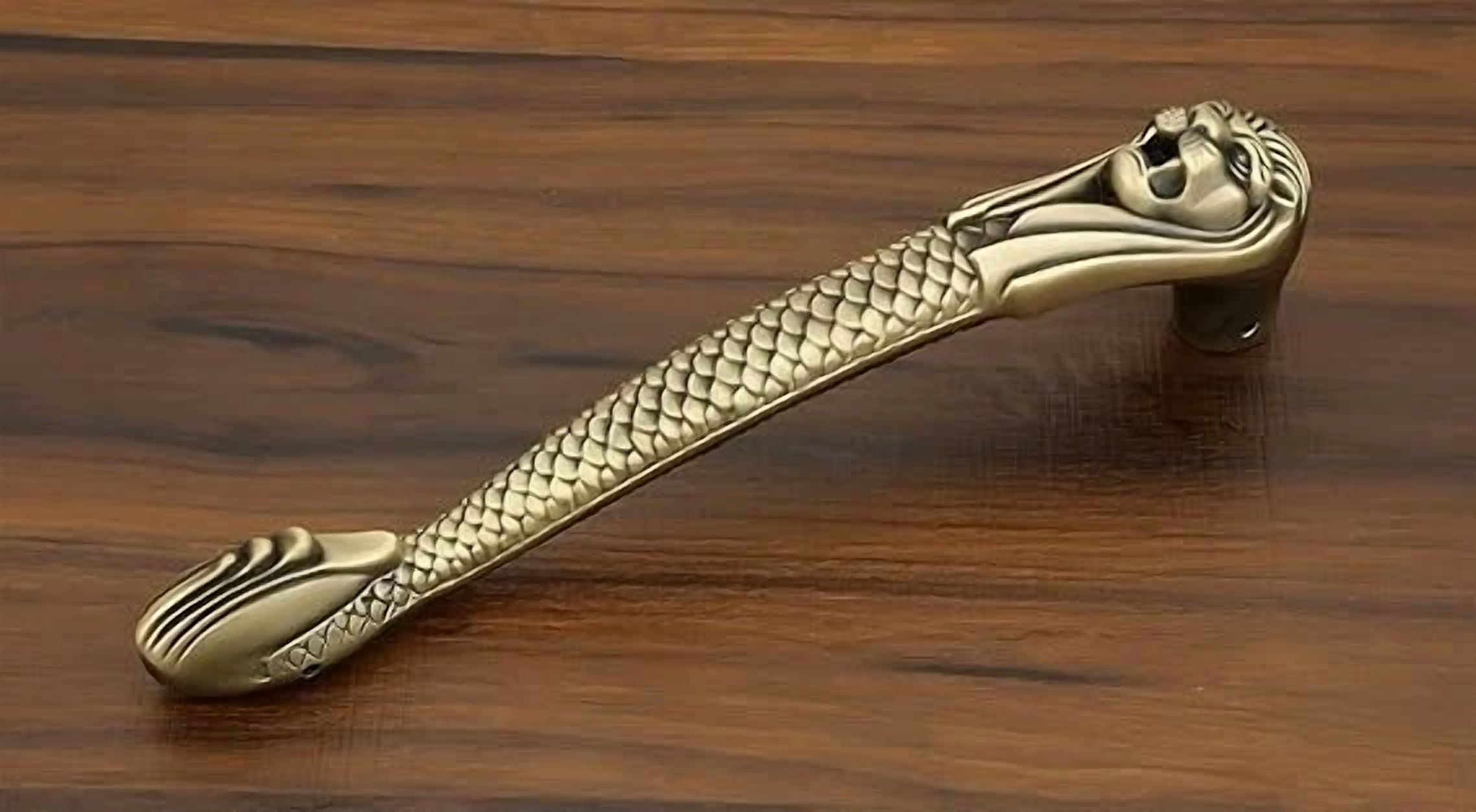 Global Antiques Modern Brass Lion Door Handle Set of 2 Main Door Pull Vintage Style Decorative Hardware