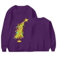 thumbnail image 4 of My Day Grinch Chandail en Molleton Femme Grande Taille Mode Décontractée Imprimé de Noël Manches Longues Col Rond Chandail Ajusté Chandails en Molleton Grinch Imprimé Chandails en Molleton, Violet/2TG, 4 of 4