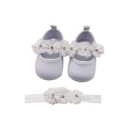 

LWXQWDS Baby Girls Sequin Glitter Shoes Soft Sole Crib Shoes with Bowknot Headband
