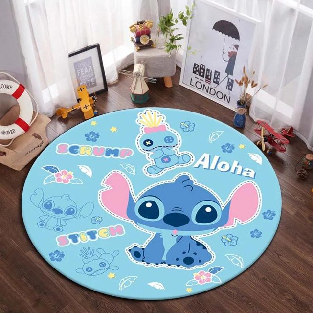 Alfombra de dibujos animados de Disney Kawaii Stitch, alfombras para sala de estar, dormitorio, habitación de niños, guardería, decoración del hogar, alfombra antideslizante