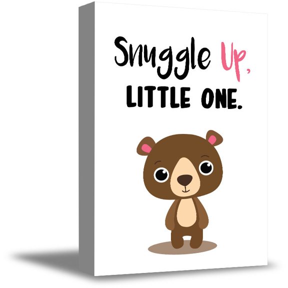 Awkward Styles Bear Canvas Framed Poster Nursery Room Quotes Baby Room Animal Decor Snuggle Up Little One Kids Nursery Room Wall Art Bear Canvas Artwork Ready to Hang Poster for Home Cute Quotes
