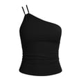 thumbnail image 4 of Erwazi Women's One Shoulder Tops Solid Sleeveless Tank Top Casual Summer Trendy Daily Wear, 4 of 7