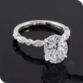 thumbnail image 3 of Cora Jewellery 2.75CT Oval Moissanite Hidden Halo Engagement Ring For Women, 10K White Gold, 3 of 5