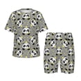 thumbnail image 1 of Balery Panda With Crown And Stars Conjunto de Pijama Infantil de Manga Corta con Estampado – Ropa de Dormir de Algodón Suave-Large, 1 of 3