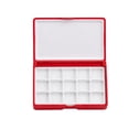 thumbnail image 2 of Mini paleta de acuarelas de 12 compartimentos con tapa, bandeja portátil para acuarelas. Rojo, 2 of 8