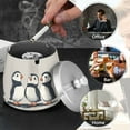 thumbnail image 4 of Yayeee Ashtray with Lid for Cigarette Smokeless Stainless Steel Home Ash Holder, Cute Puffin, 4 of 7