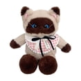 thumbnail image 2 of Mochila de mochila de gato de peluche lindo mochila de animales suaves mochila para niños adultos amantes de las mascotas aniversario de regalo de Beige marrón, 2 of 8