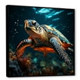 thumbnail image 2 of Designart "Lifelike Turtle Depiction I" Animals Turtle Floater Framed Wall Art Prints, 2 of 5