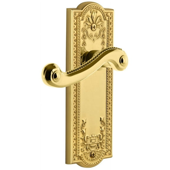 Grandeur Parnew_Sd_Na_Lh Parthenon Solid Brass Rose Left Handed Single Dummy Lever - Brass