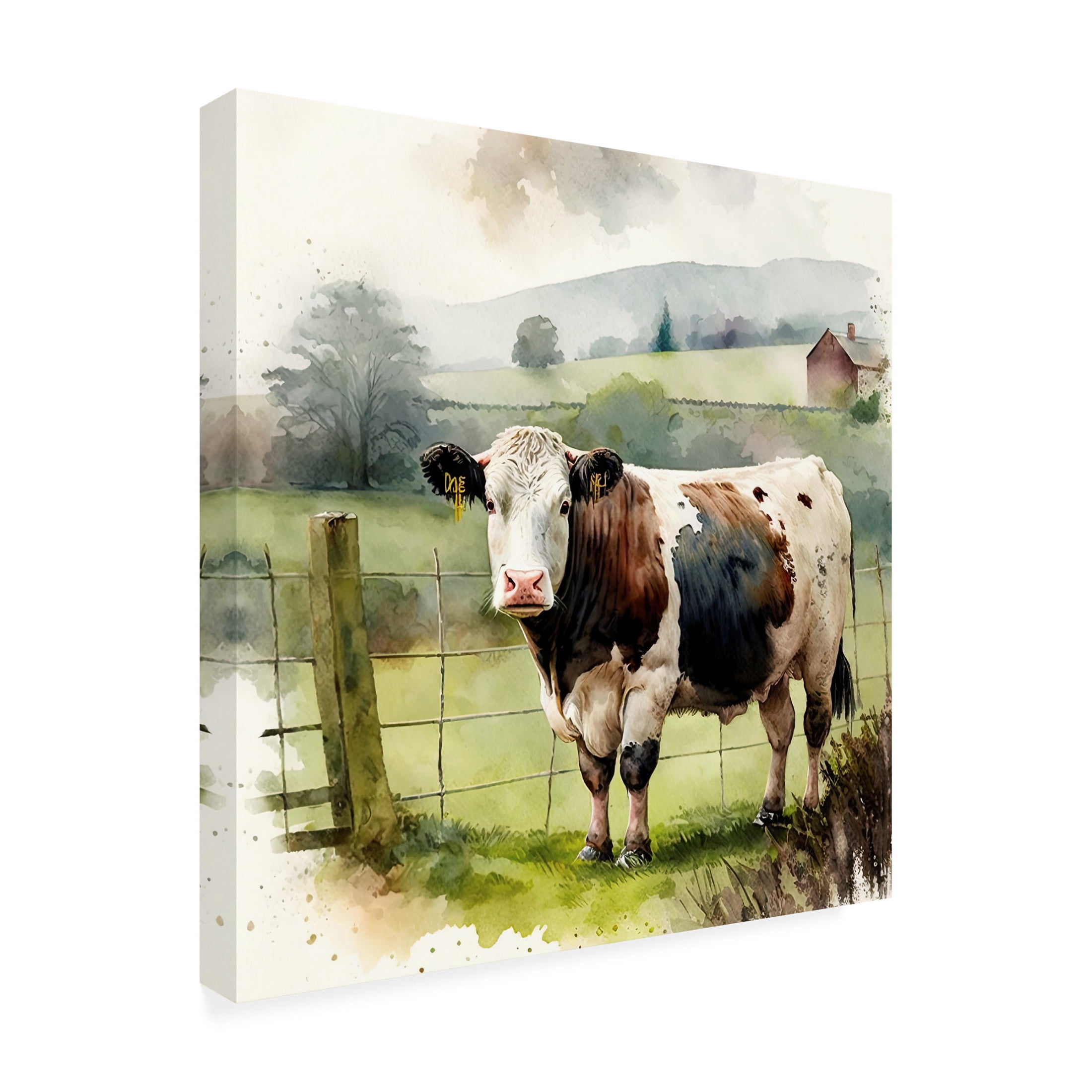 Canvas Wall Art - The Golden Valley 'Waiting For Spring' Wall Art for Living Room, Bedroom, or Office Décor by Trademark Fine Art - 35 x 35 Inches