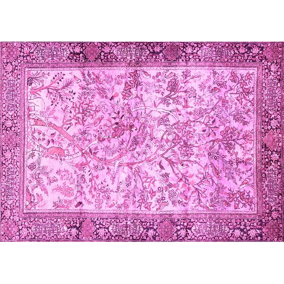 Ahgly Company Indoor Rectangle Animal Pink Traditional Area Rugs, 3' x 5'
