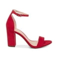thumbnail image 2 of MADDEN GIRL Womens Red Ankle Strap Padded Bella Round Toe Block Heel Buckle Dress Sandals Shoes 5.5 M, 2 of 3