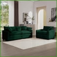 thumbnail image 2 of Modern Green Corduroy 2-Piece Sofa Set: 1-Seater + 3-Seater for Living Room & Bedroom, 2 of 19