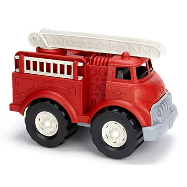 Vehículo de juguete verde, camión de bomberos rojo, CB, juego de simulación para niños