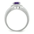 thumbnail image 2 of Sterling Silver Rhodium-plated Diam. & Amethyst Ring Size 5, 2 of 3