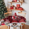 thumbnail image 2 of Round Fitted Tablecloths with Elastic Edge Christmas Dwarf Xmas Tree Snow Waterproof Table Cover for Kitchen Dining Party Decor,55" - 60", 2 of 9