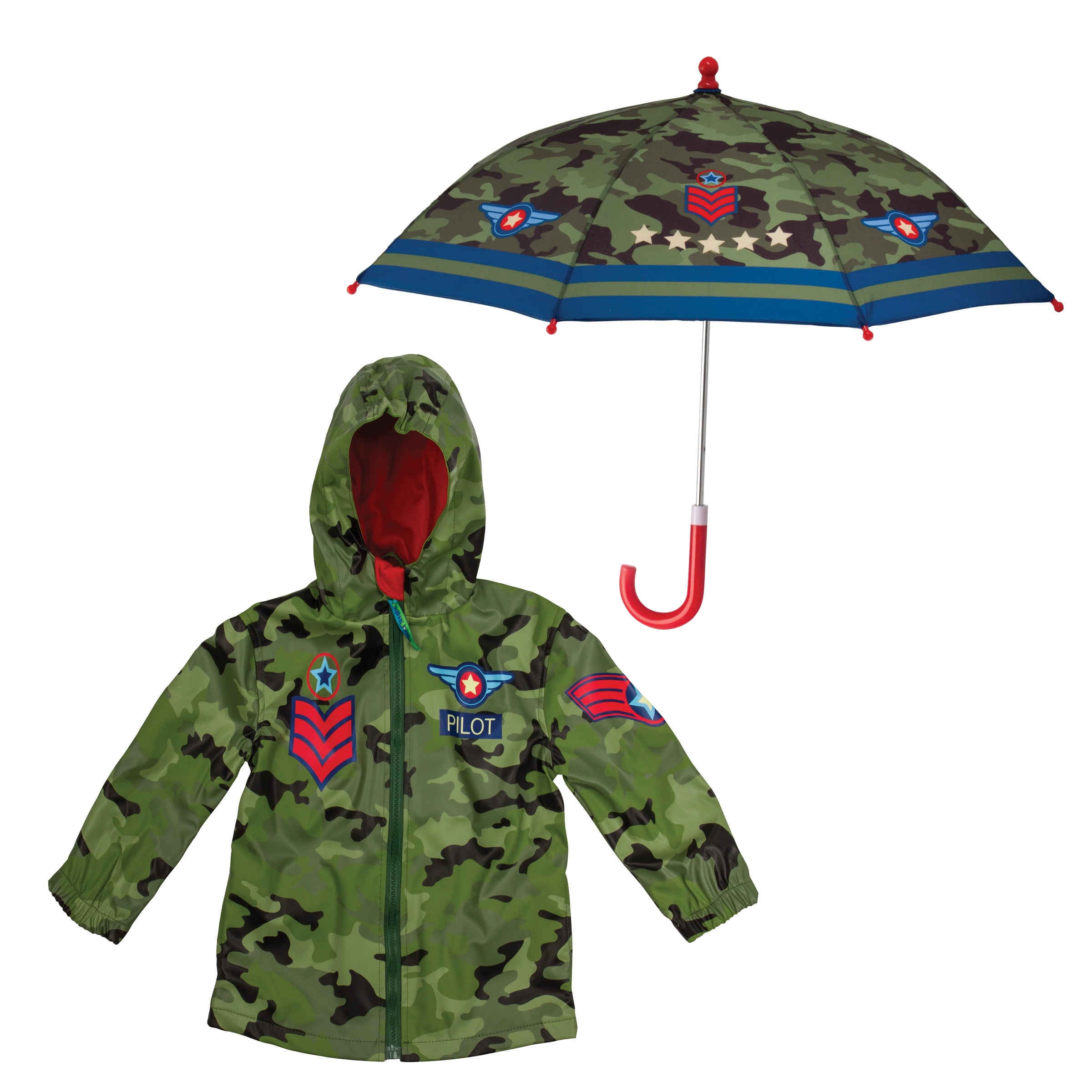 Stephen Joseph - Stephen Joseph Boys 4-8 Rain Coat/Umbrella Set ...