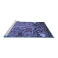 thumbnail image 2 of Ahgly Company Machine Washable Indoor Rectangle Abstract Blue Modern Area Rugs, 7' x 9', 2 of 4