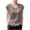 Khaki, variant on Women's Side Drawstring Ruched Tops Lightweight Thin V Neck Cap Sleeve Blouses Loose Fit Dressy Casual Solid Color Shirts M