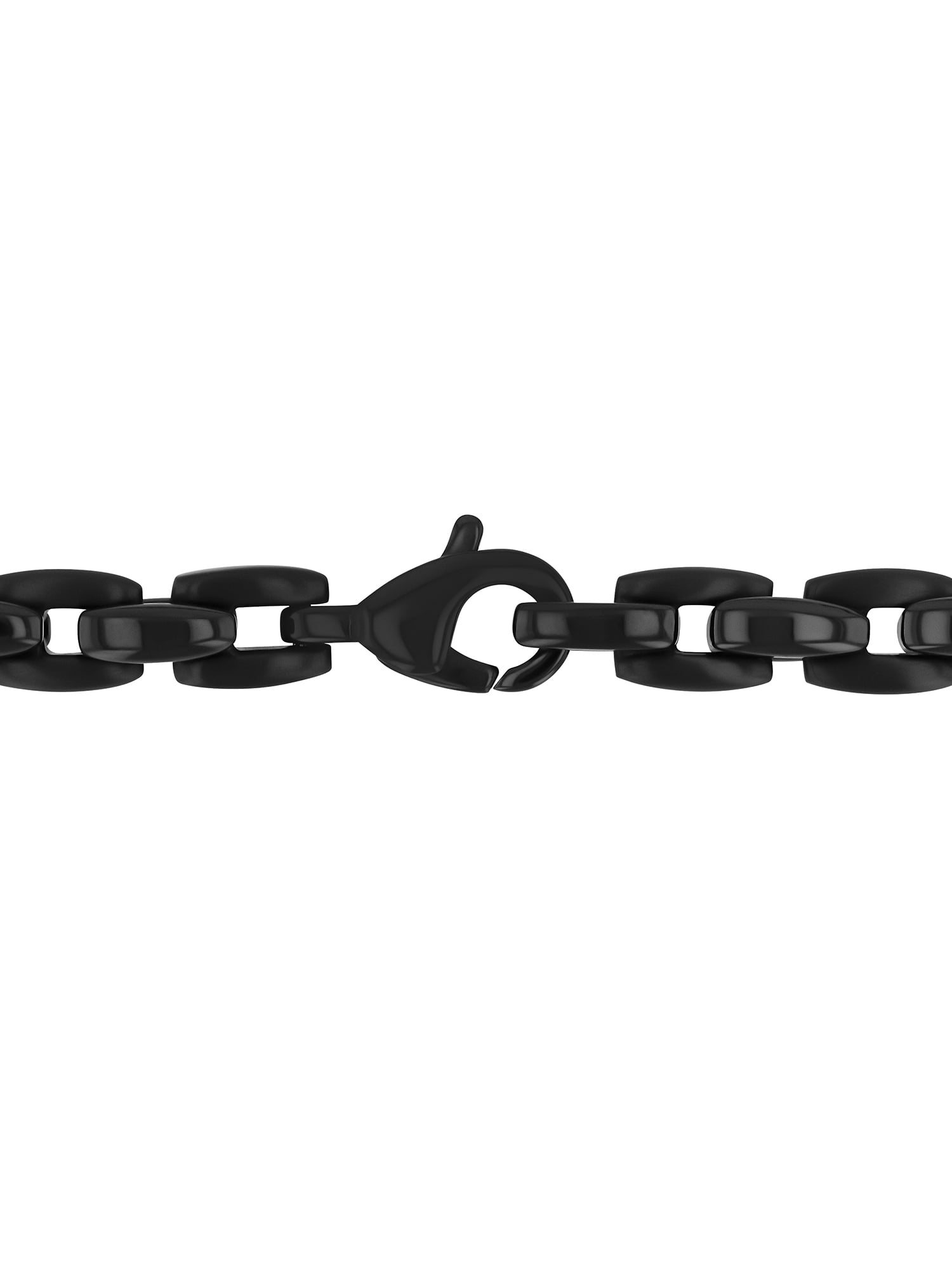 Men's Black Finish Stainless Steel H-Link Chain, 24" - Brilliance Fine Jewelry