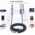 thumbnail image 3 of Receptor Bluetooth Usb Para Auto Con Toma Aux De 3.5mm Gris con Negro, 3 of 5