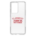 thumbnail image 1 of DistinctInk Clear Shockproof Hybrid Case for Galaxy S21 ULTRA 5G (6.8" Screen) - TPU Bumper Acrylic Back Tempered Glass Screen Protector - So Apparently I Have An Attitude - Red, 1 of 2
