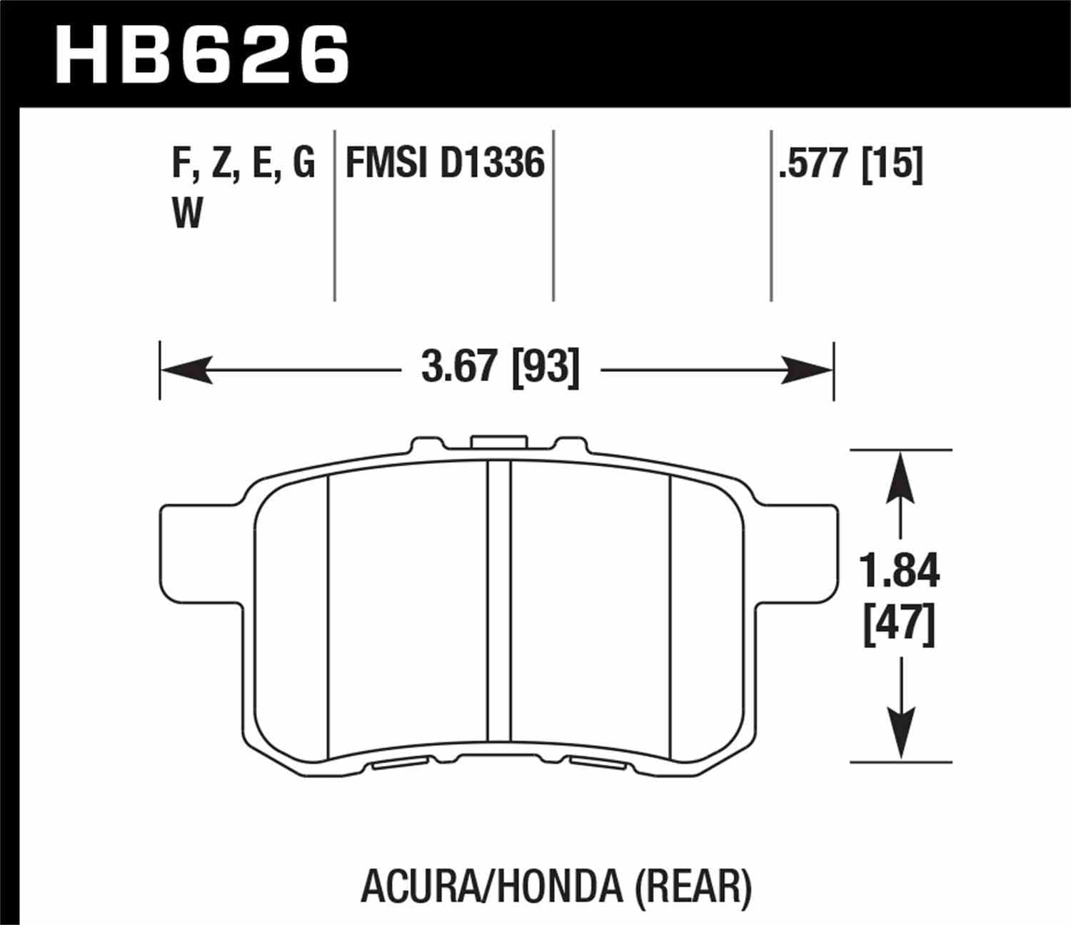 Hawk Performance HB626F.577 HPS Disc Brake Pad