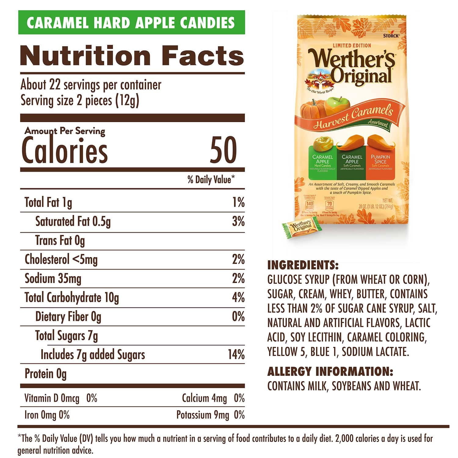Werther's Original Individually Wrapped Harvest Caramel Assortment, 28 Ounce