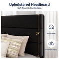 thumbnail image 5 of Allewie Twin Size Platform Bed Frame with Velvet Upholstered Headboard, No Box Spring Needed, Black, 5 of 8