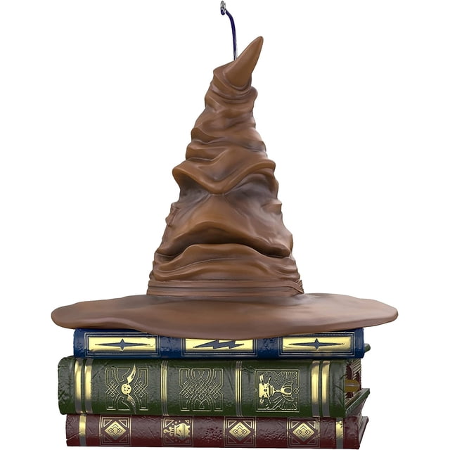 Adorno navideño, sombrero seleccionador de Harry Potter, sonido animatrónico y movimiento, sombrero mágico artesanal de resina decorativo