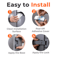 thumbnail image 5 of 2-Pack Child Proof Fridge Lock with Adhesive - No Tools Required - Refrigerator Lock for Kids - Freezer Latch to Keep Door Closed - For Toddlers, Cats, & Dogs., 5 of 6