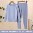 thumbnail image 4 of Conjunto de ropa interior térmica para niños, calzoncillos largos para niños con suéter de algodón acolchado de vellón, pijamas de invierno, 4 of 5