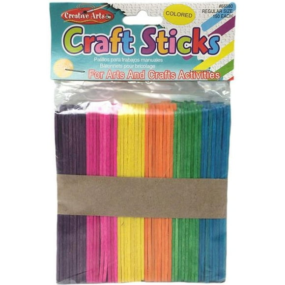 Charles Leonard CHL66580-12 Craft Sticks Regular Size Colored - Pack of 12