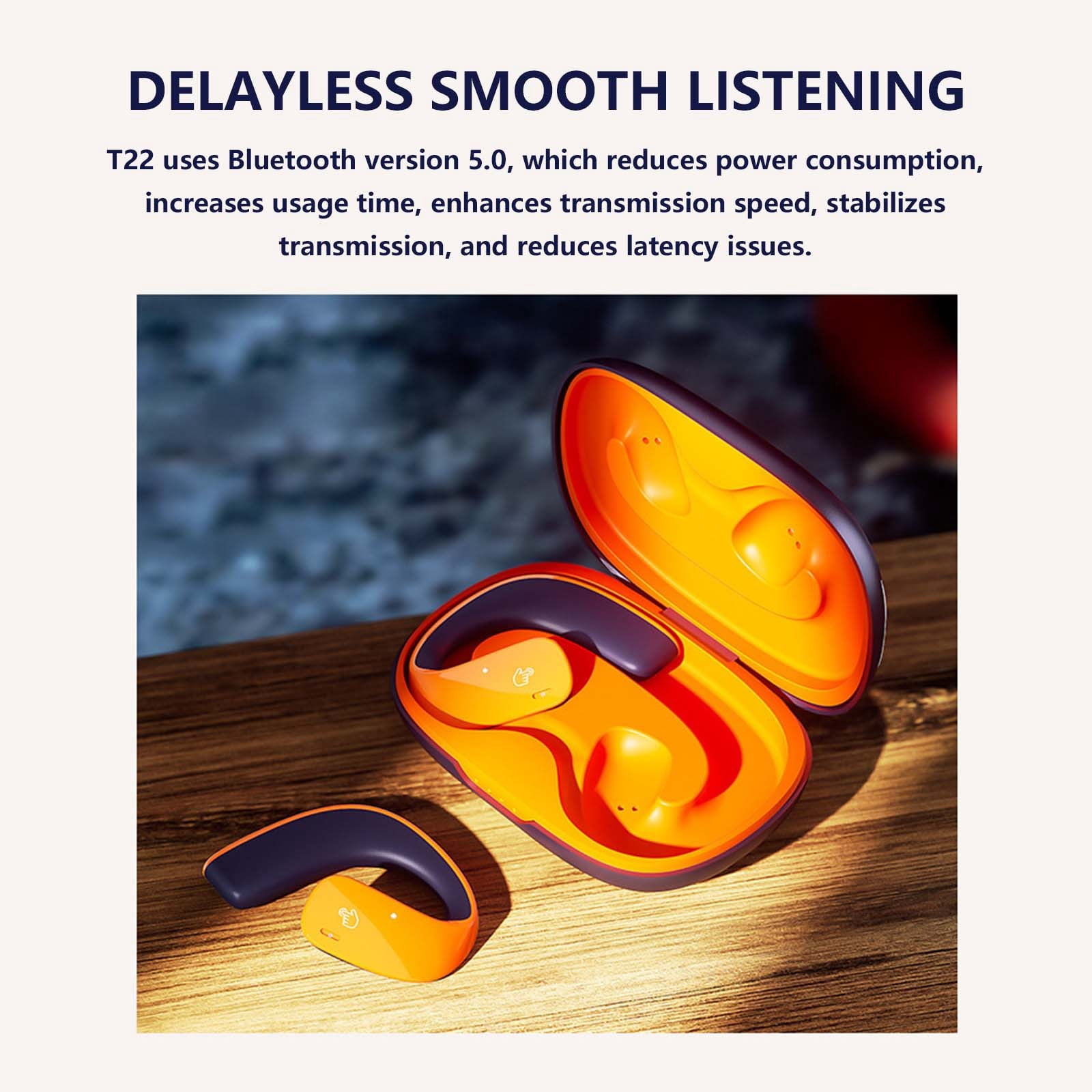 Kabnic Wireless Ear Clip Bone Conduction Earbuds | New Earclip Bone Conduction Bluetooth Headset | Noise Reduction, Long Range