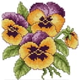 thumbnail image 1 of Kit Punto Cruz Con Flores Impresas 14 Quilates Bordado Parcial Pensamiento (17x17 Cm), 1 of 9