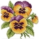 thumbnail image 1 of Kit Punto Cruz Con Flores Impresas 14 Quilates Bordado Parcial Pensamiento (17x17 Cm), 1 of 9