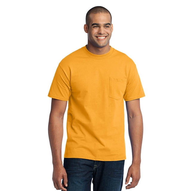 Camiseta con bolsillo de mezcla de n?cleo alto de Port & Company?. PC55PT Oro LT Puerto & Compa??a PC55PT