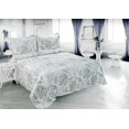 thumbnail image 1 of Marina Decoration Rich Printed Embossed Pinsonic Coverlet Bedspread Ultra Soft Bedding Summer Quilt Set with Shams, Blue Hydrangea Floral Pattern, 1 of 6