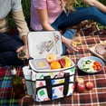 thumbnail image 5 of FORMRS Insulated Cooler Bag 24 Cans Capacity Soft Leakproof Lunch Box with Side Pockets, Blue Retro Triangles, 5 of 7