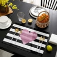 thumbnail image 3 of Valentine''s Day Placemats Set of 4, Heart Design Pattern Placemat for Dining Table Decorations, Cotton Linen Black Stripes Place Mats, Valentines Table Mats for Kitchen Dinner Holiday Party Decor, 3 of 5