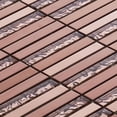 thumbnail image 3 of Modket TDH298RG Rose Gold Copper Color Metallic Metal Glass Mosaic Tile Kitchen Wall Backsplash, 3 of 5