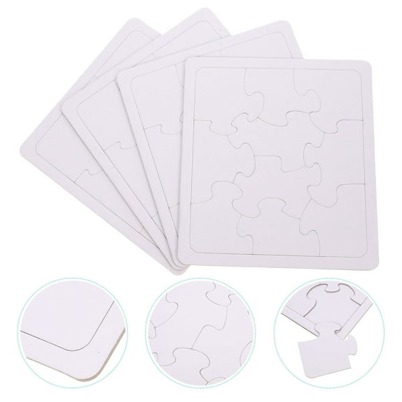 Tineasur White Blank Puzzle Pieces for DIY Crafts Drawing and Decoration Lightweight and Easy to Store