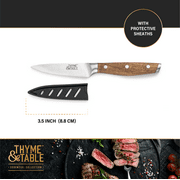 Thyme & Table 3-Piece Set, Acacia Handles with Stainless Steel Blades