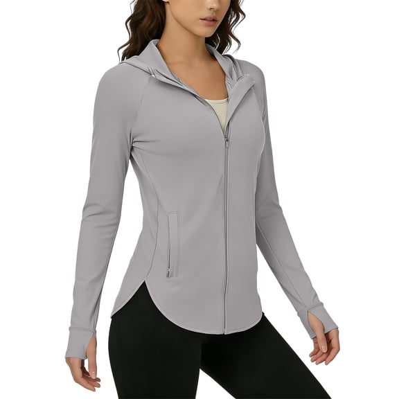 Shihyeh Women's UPF 50 Lightweight Athletic Jacket Sun Protection Full Zip Long Sleeve Shirts Hiking Outdoor Pockets