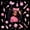 Pink Black, variant on Castle Fairy Glam Black Girl Twin Bedding 7-Piece,Stars Print Bedding Comforter Set,Pink Black,Pink Reversible