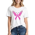 thumbnail image 2 of Floruhand Breast Cancer Shirts Women Breast Cancer Awareness T-Shirts Cancer Survivor Pink Ribbon Short Sleeve Graphic Tee Tops, 2 of 3