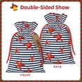 thumbnail image 2 of Naloa Starfish Navy Blue Stripe Drawstring Christmas Bags, 3D Xmas Gift Bags, Christmas Wrapping Bags, Xmas Goodie Bags, Treat Pouch Bags, Party Favor Bags-Small, 2 of 9